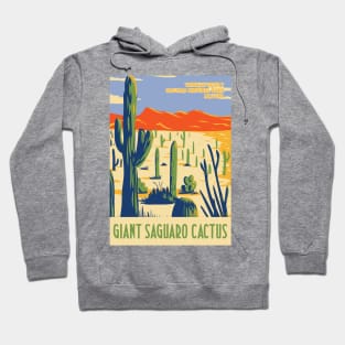 WPA poster of Saguaro NP with giant Saguaro in Sonoran Desert, Pima County, Arizona, USA Hoodie